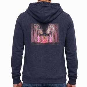 American Apparel Unisex F497 Tri Blend Zip Sherwood Forest Hoodie Med Navy GUC